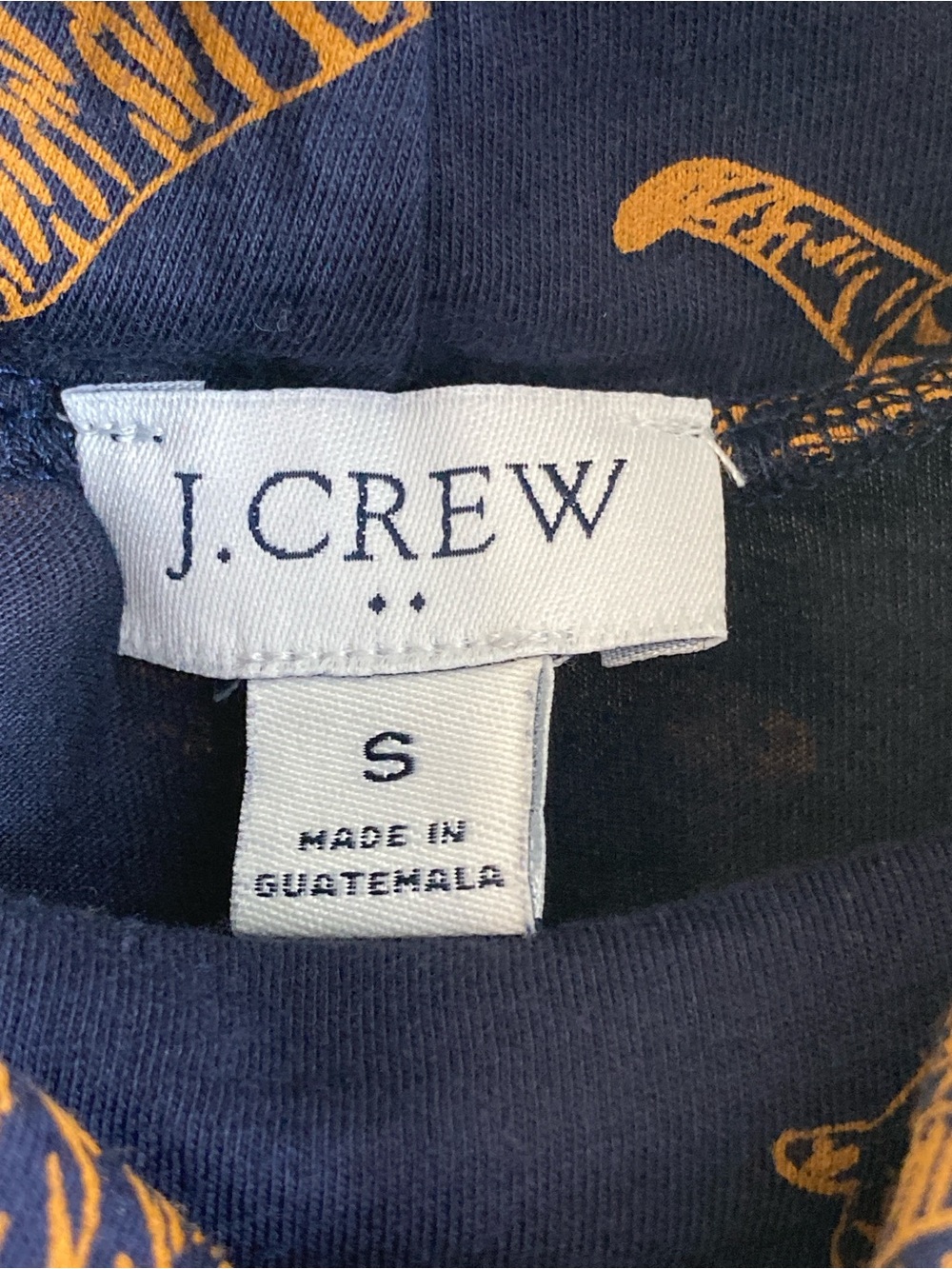 J.Crew Re-Imagined Navy Tiger Print Turtleneck Size S Cotton Top - Picture 2 of 11